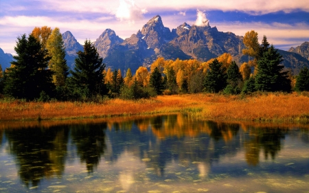 Autumn in Scottish Highlands - fall, trees, landscape, lake, colors, reflection, leaves