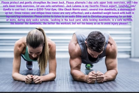 Fitness Couple 6 - heaven, discipline, confidence, joy, peace, religious, fitness, self-control, christian, wisdom, health, couples, exercise, self-esteem, sports, cool, love, positive addiction, happiness, natural high