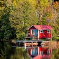 Tiny house on the lake