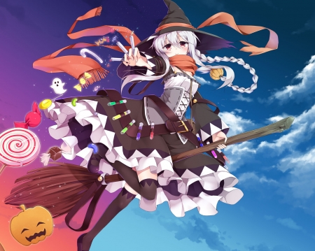 Witch - witch, east0106, halloween, anime, girl, manga