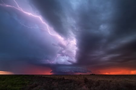 Clouds - ocean, lightning, tree, Clouds