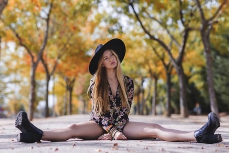 Blonde - blonde, girl, women, hat