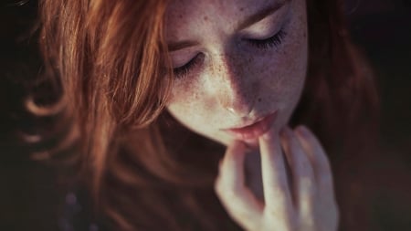 Freckles - women, beauty, Redhead, freckles