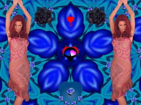 Blue and Pink - fractal, abstract, collage, 3d, eye candy