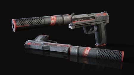 Silenced Pistols - cgi, gun, silenced pistols, silencer, 3d, weapons