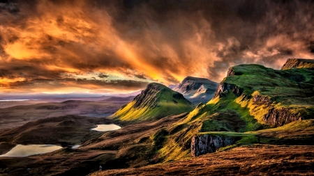 Mountain Sunset - nature, sky, sunset, mountain