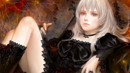 •ღ✿ღ• - black, girl, halloween, anime