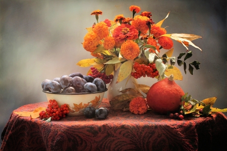 Autumn Still Life - autumn, pretty, still life, flower