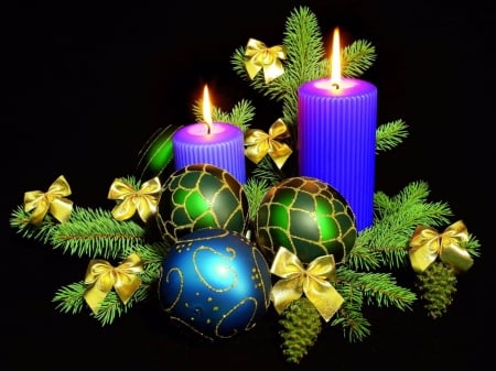 Xmas decoration - christmas, candle, holiday, ball