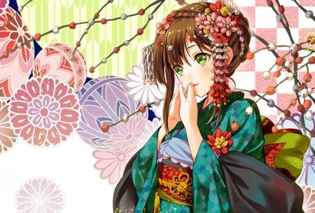 Geisha - geisha, geroro, girl, anime, kimono, manga