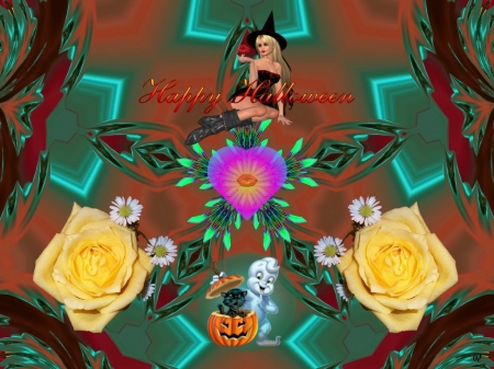 Happy Hallo - fractal, abstract, collage, 3d, eye candy