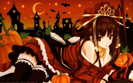 Anime - hat, halloween, anime, doll