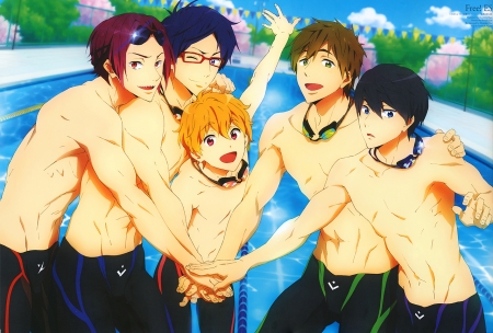 Free! - free, glasses, rin matsuoka, male, boys, free iwatobi swim club, haruka nanase, pool, rei ryugazaki, nagisa hazuki, makoto tachibana