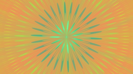 5K Radial Sun Fractal Desktop - teal, lime, 5K, orange, fractal