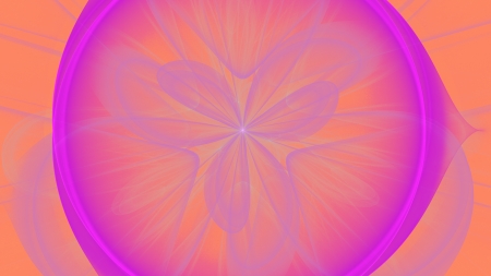 5K Purple Fractal Ring On Hot Orange Background