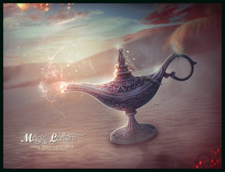 Magic Lantern - lamp, lantern, fantasy, magic