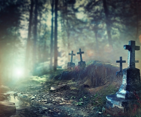 â™¥ - cemetery, fantasy, trees, spooky