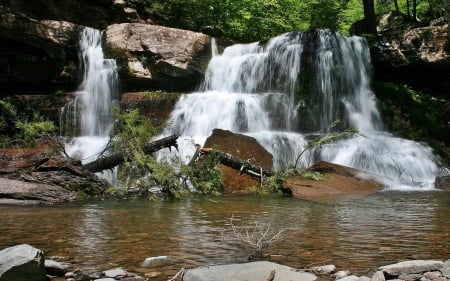 running water - fun, river, nature, waterfall, cool