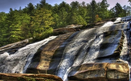 waterfall - fun, nature, waterfall, forest, cool