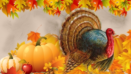 Thanks Giving - autumn, thanksgiving, apples, turkey, gourds, pumpkins, fall, squash, leaves, firefox persona theme