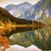 Autumn mountain and lake