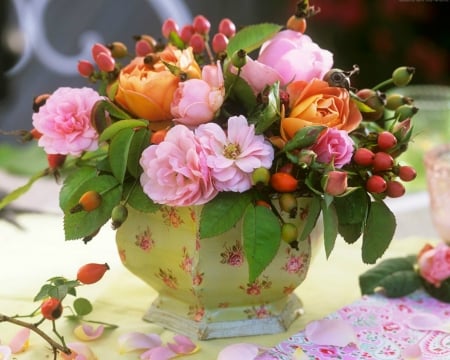 Beautiful Flowers - bloom, flowers, petals, container