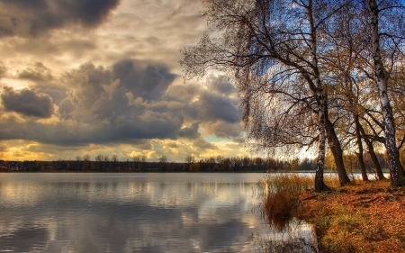 clouds over a lake - clouds, fun, nature, lake, cool