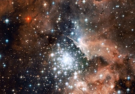 Starburst Cluster in NGC 3603 - fun, stars, cool, galaxies, space