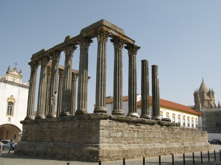 Roman Temple Of Evora - ancient, Portuguese, Ruins, landscape, Roman Temple Of Evora, architecture, Templo de Diana