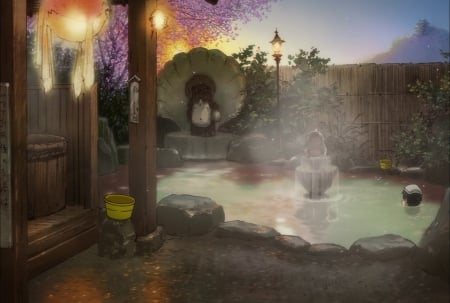 Onsen - manga, anime, onsen, scenery, ryokan, yuri