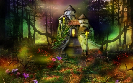 â€¢áƒ¦âœ¿áƒ¦â€¢ - fantasy land, art, forest, house, fantasy