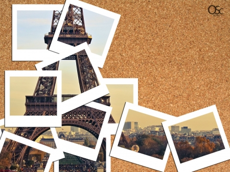 Eiffel Tower - architecture, camera, building, vintage, eiffel tower, photographt, polaroid, art