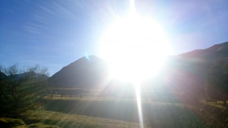 sunset in italian alps in autum...goog luck ...ciao - rainbow, sky, mountain, river, sunsets, waterfall