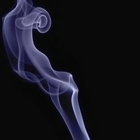 blue smoke in dark