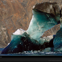 glacier and raft