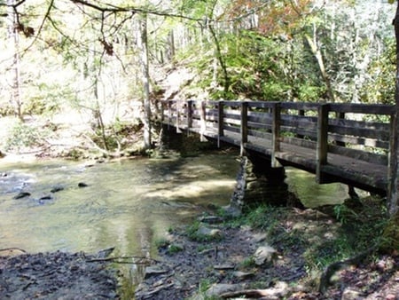 Creek along the Smokey Mountains - water, creek, bridge