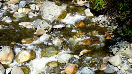 Flowing Nooksack River - widescreen, river, water, washington, rocks