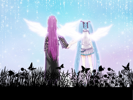 Vocaloid - girls, stars, girl, anime, cute, manga, butterflies