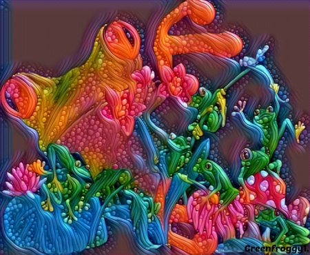 FROGGIES - ART, FRACTAL, ABSTRACT, FROG