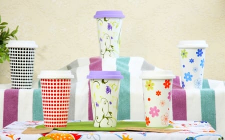 Still Life - artistic, tumblers, cute, container, still life