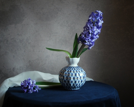 Still Life - table, jar, flowers, still life