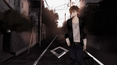 #Nothing - dark, cool, short hair, anime boy