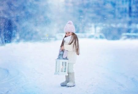 ♥ - abstract, girl, cold, winter