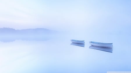 Calm Lake - boats, nature, lakes, Scotland