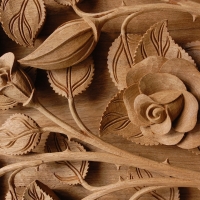 Carved Wooden Roses