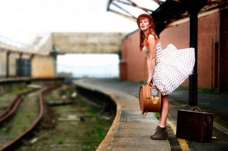 Travelling RedHead - travel, women, redhead, beauty