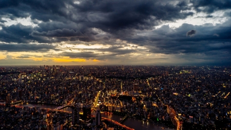 Tokyo City - tokyo, japan, scenery, clouds, city, cityscape, japanese