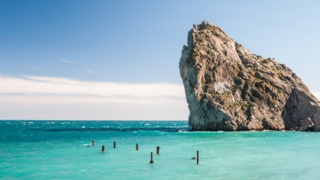 big beach rock - cool, fun, beach, ocean, nature