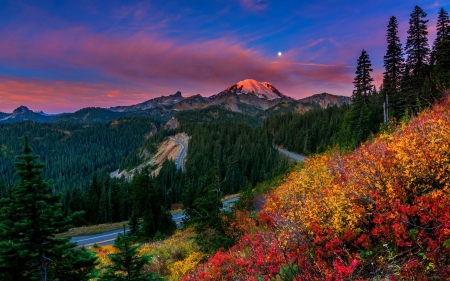 Autumn Landscape - nature, mountain, night, autumn