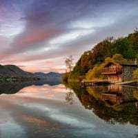 Tranquil autumn lake